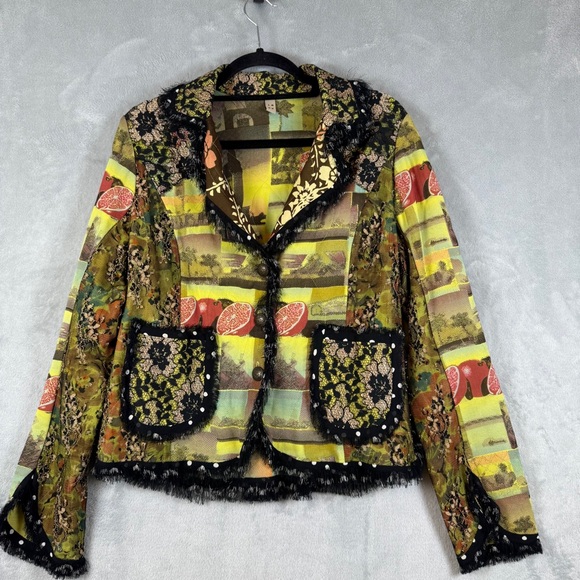 Look By M Jackets & Blazers - Look Unique Blazer Size Small Boho Festival Patchwork Lace Floral Print